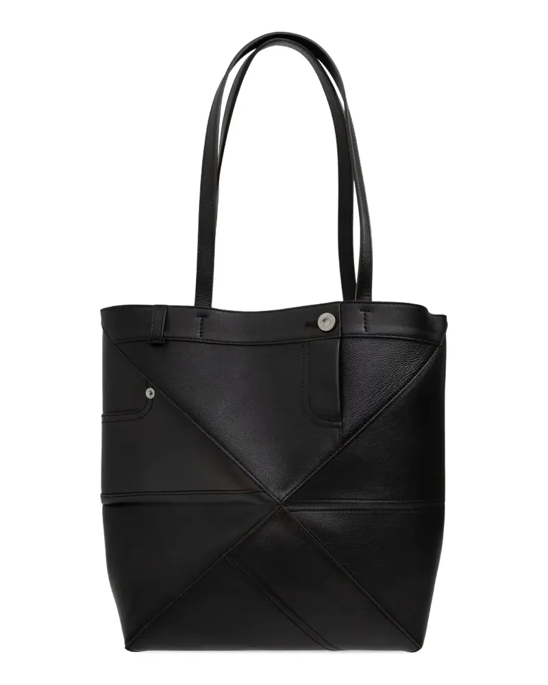 Loewe medium Puzzle Fold tote bag - Schwarz Schwarz