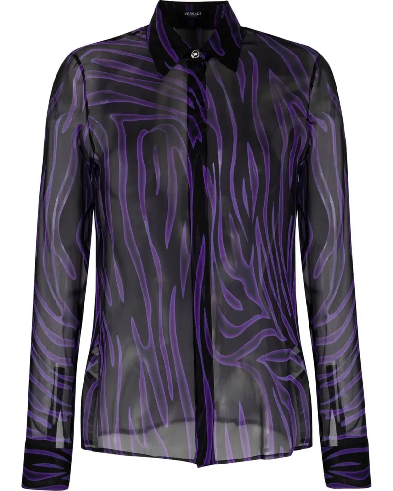 Versace Hemd mit Zebra-Print - Schwarz Schwarz