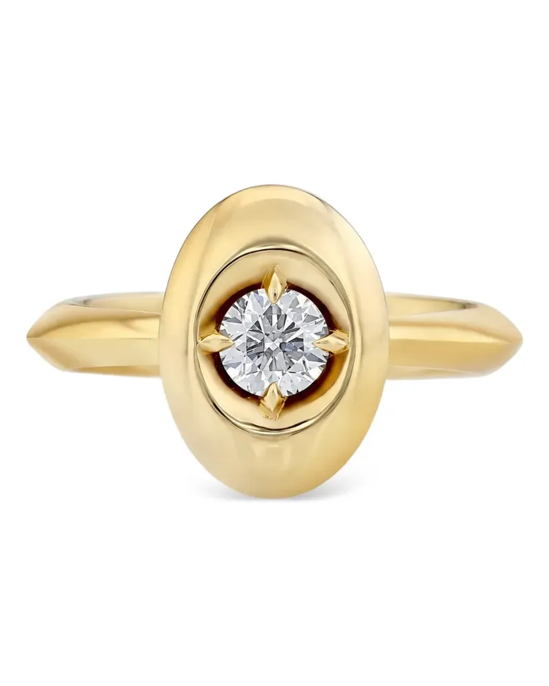 Lizzie Mandler Ovaler Ring mit Diamant - Gold Gold