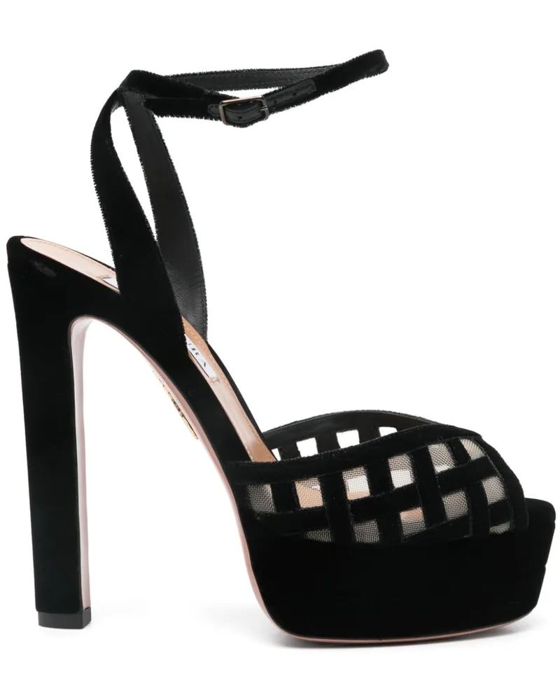 Aquazzura Romance Plateau-Sandalen 130mm - Schwarz Schwarz