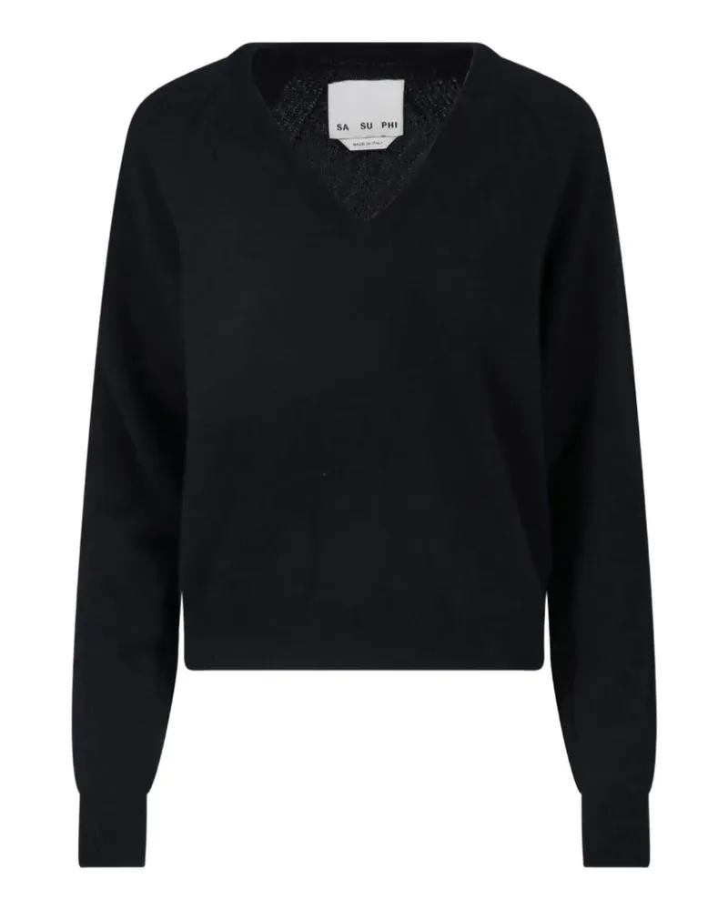 Sa Su Phi V-neck raglan-sleeve sweater - Schwarz Schwarz