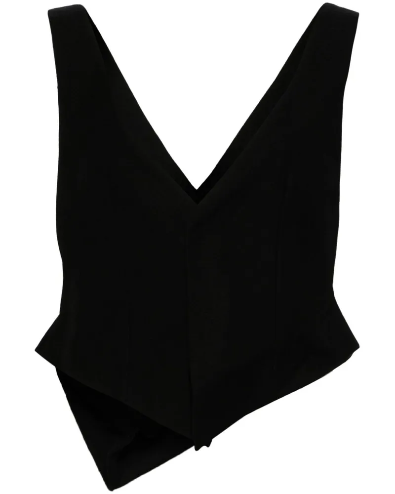 Yohji Yamamoto Einreihige Weste - Schwarz Schwarz