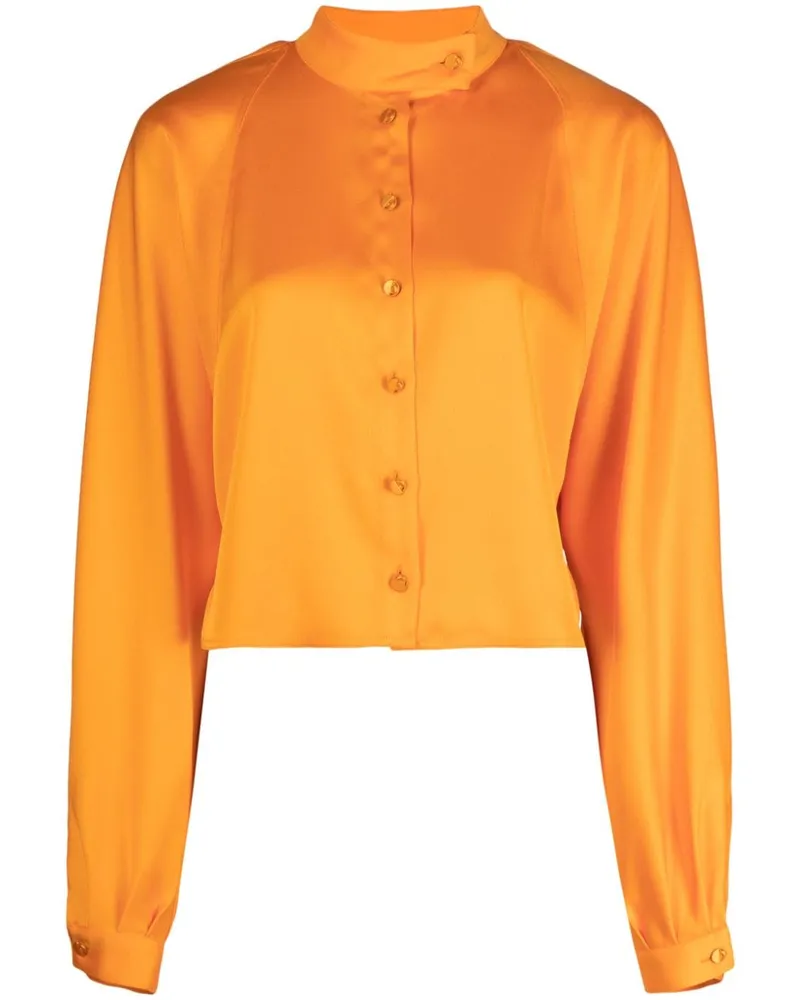 Genny Satinbluse mit Raffungen - Orange Orange