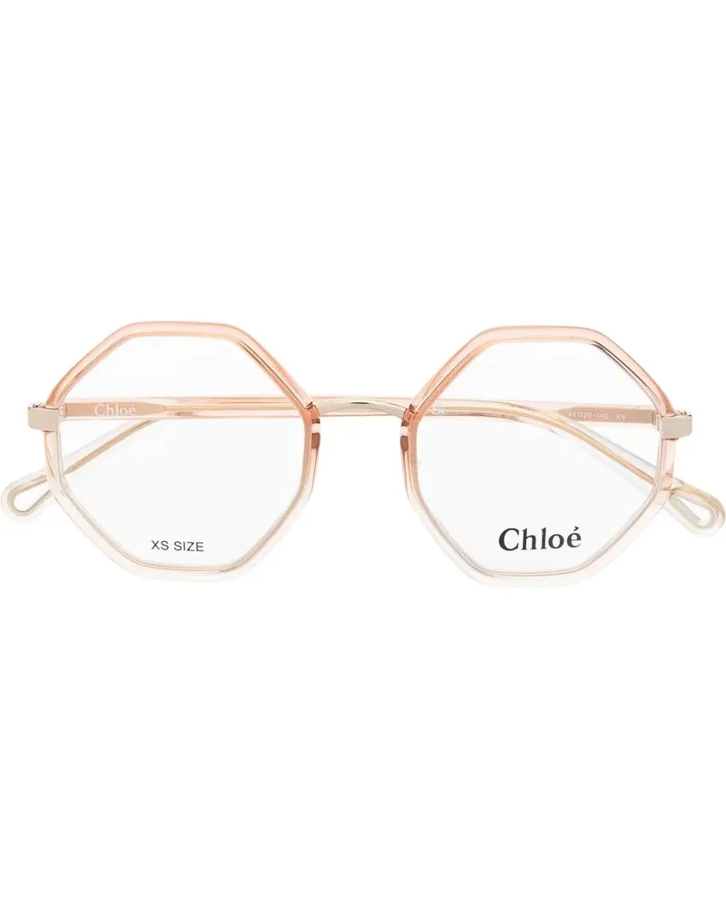 Chloé Brille mit sechseckigem Gestell - Nude Nude
