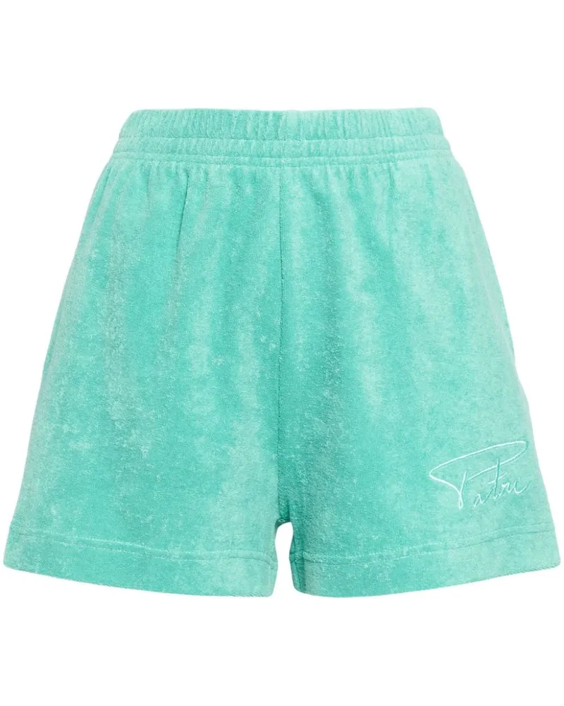 Patou Frottee-Shorts mit Logo-Stickerei Grün