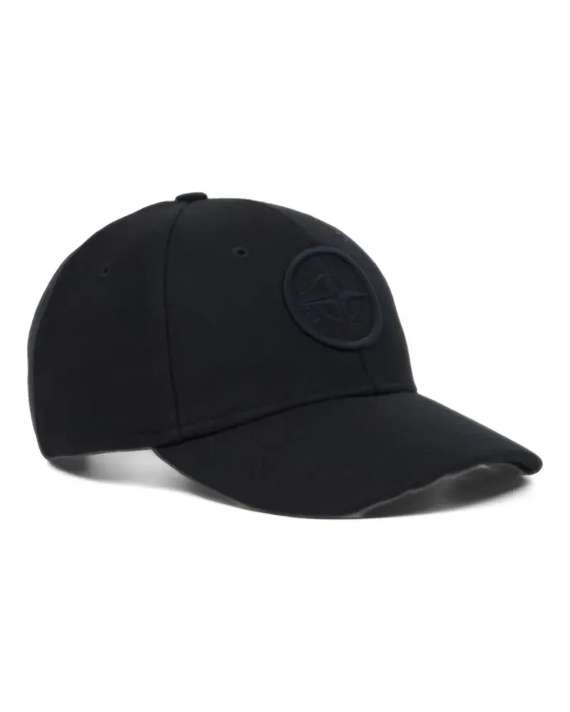 Stone Island 9100010 Flanell-Baseballkappe aus Wolle und Nylon - Schwarz Schwarz