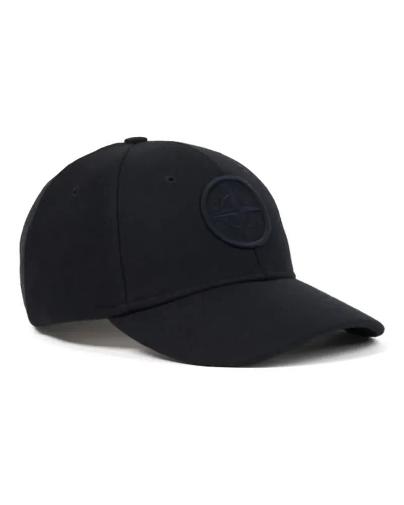 Stone Island 9100010 Flanell-Baseballkappe aus Wolle und Nylon - Schwarz Schwarz