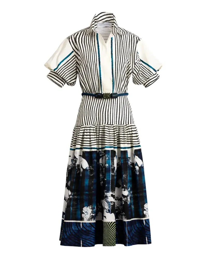 Silvia Tcherassi Kaila striped midi dress - Weiß Weiß
