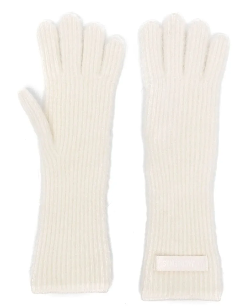 Jacquemus Handschuhe mit Logo-Patch - Nude Nude