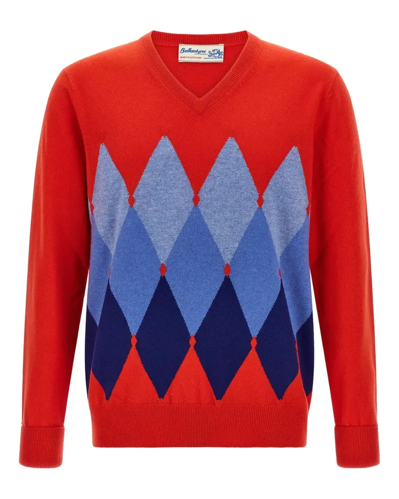 Ballantyne Kaschmirpullover aus Argyle-Jacquard - Rot Rot