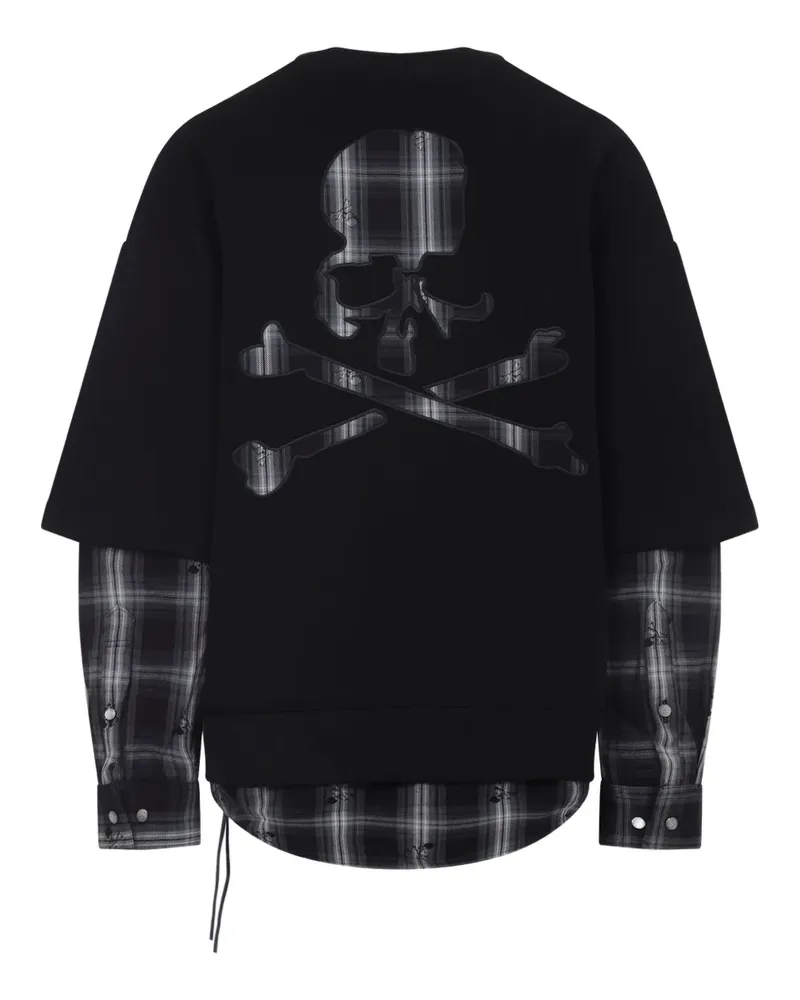 Mastermind Japan skull-print layered sweatshirt - Schwarz Schwarz