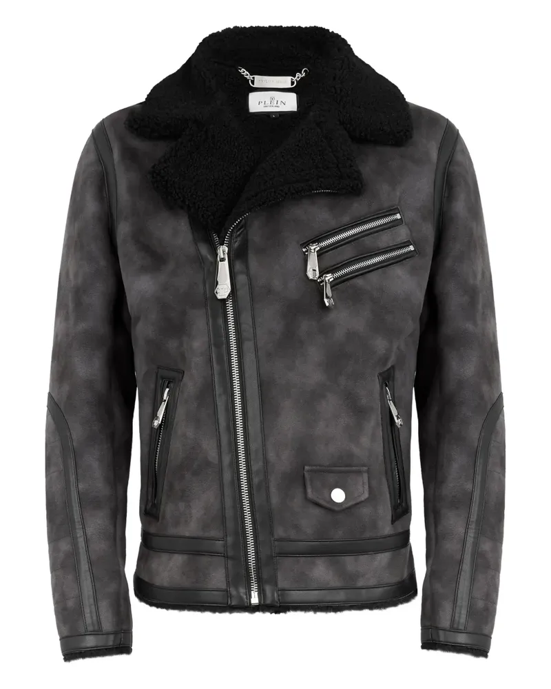 Philipp Plein Bikerjacke mit Reißverschluss - Schwarz Schwarz