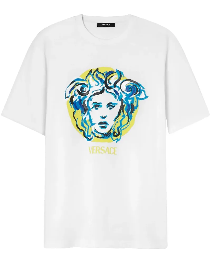 Versace Painted Medusa T-Shirt - Weiß Weiß