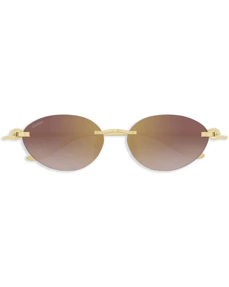Cartier Sonnenbrille mit ovalem Gestell - Gold Gold