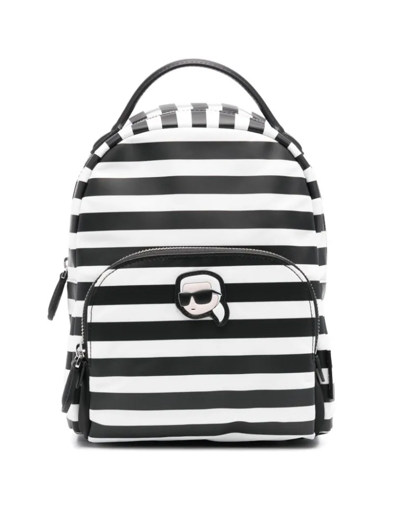 Karl Lagerfeld Kleiner Ikonik Rucksack - Schwarz Schwarz