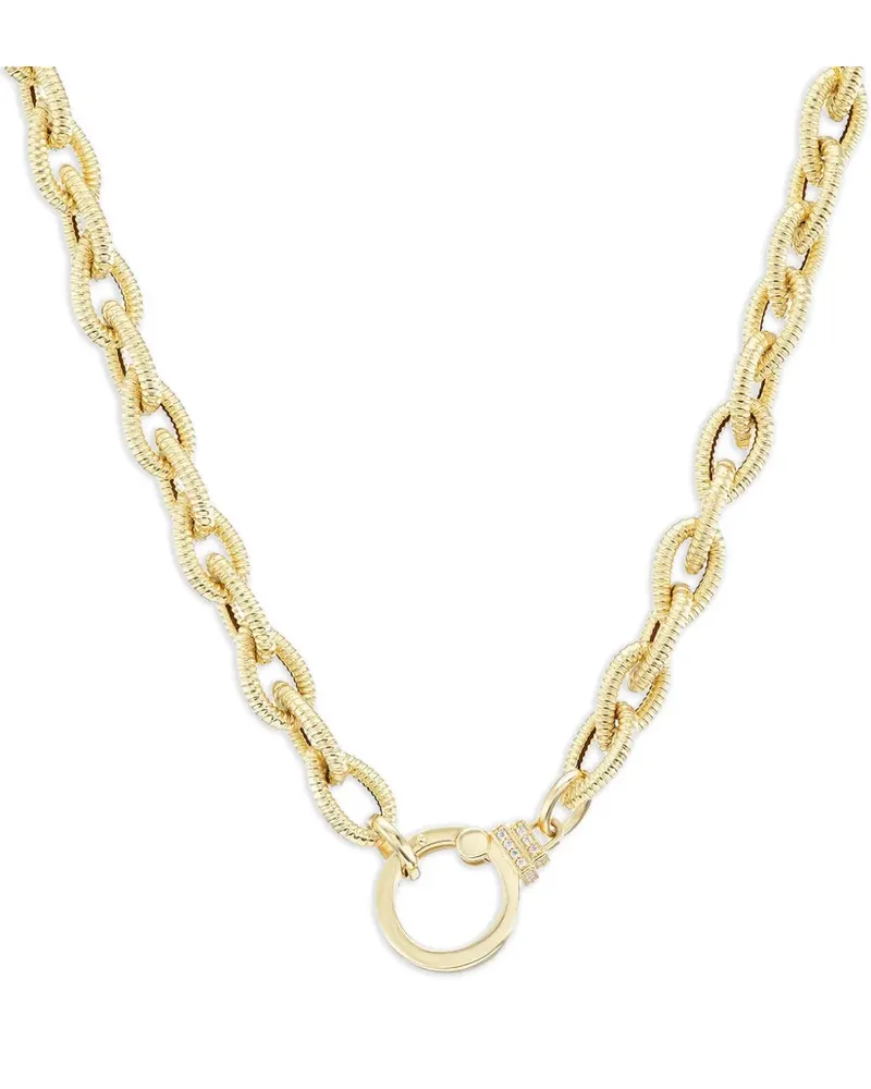 Sorellina diamond textured teardrop chain necklace - Gold Gold