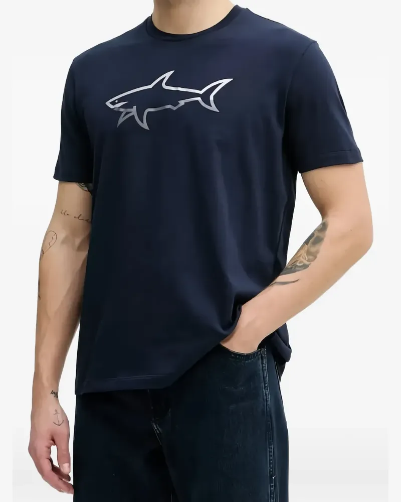 Paul & Shark T-Shirt mit Hai-Print - Blau Blau