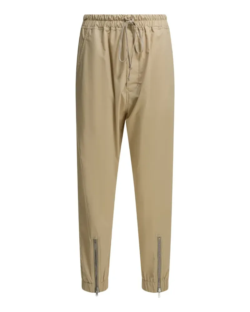 Rick Owens zip-detail drawstring-waist trousers - Nude Nude