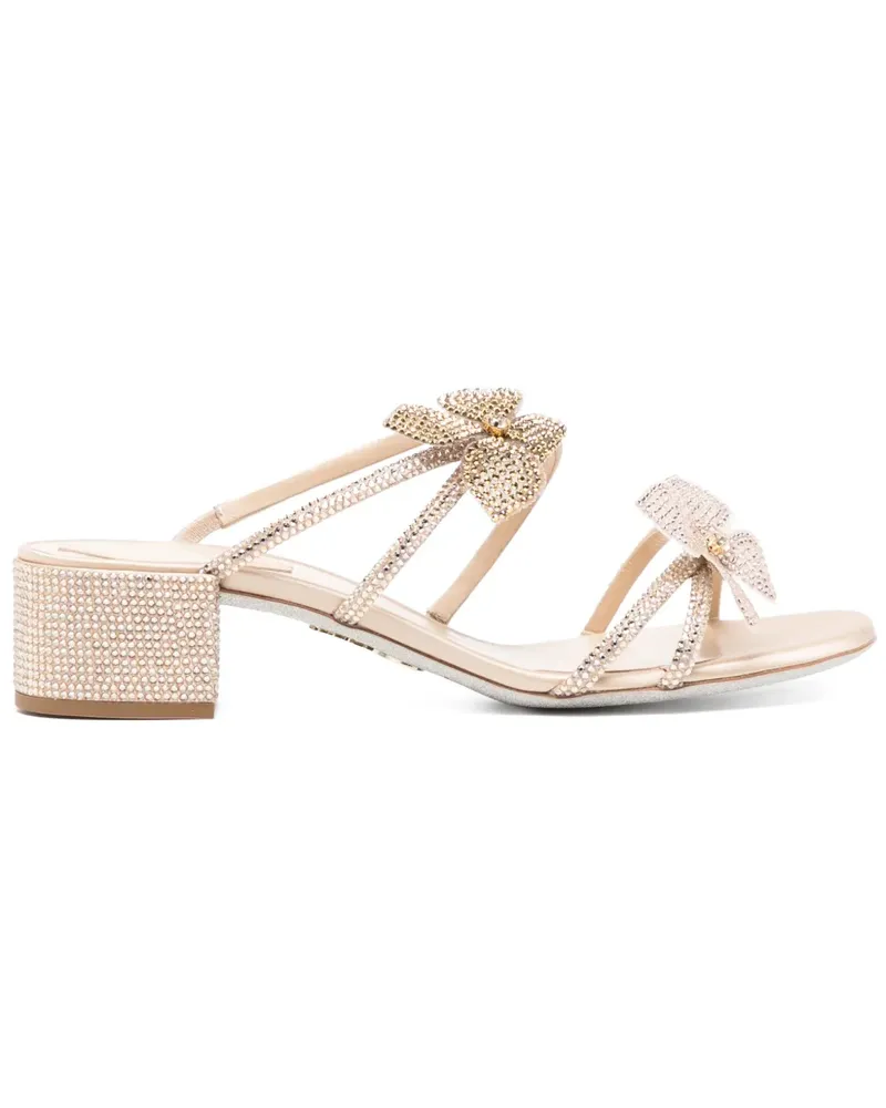 René Caovilla Sandalen mit Kristallen 50mm - Gold Gold
