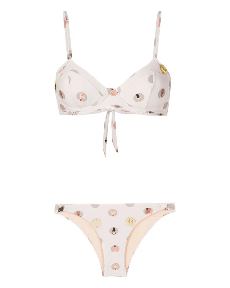 Amir Slama Bikini mit grafischem Print - Nude Nude