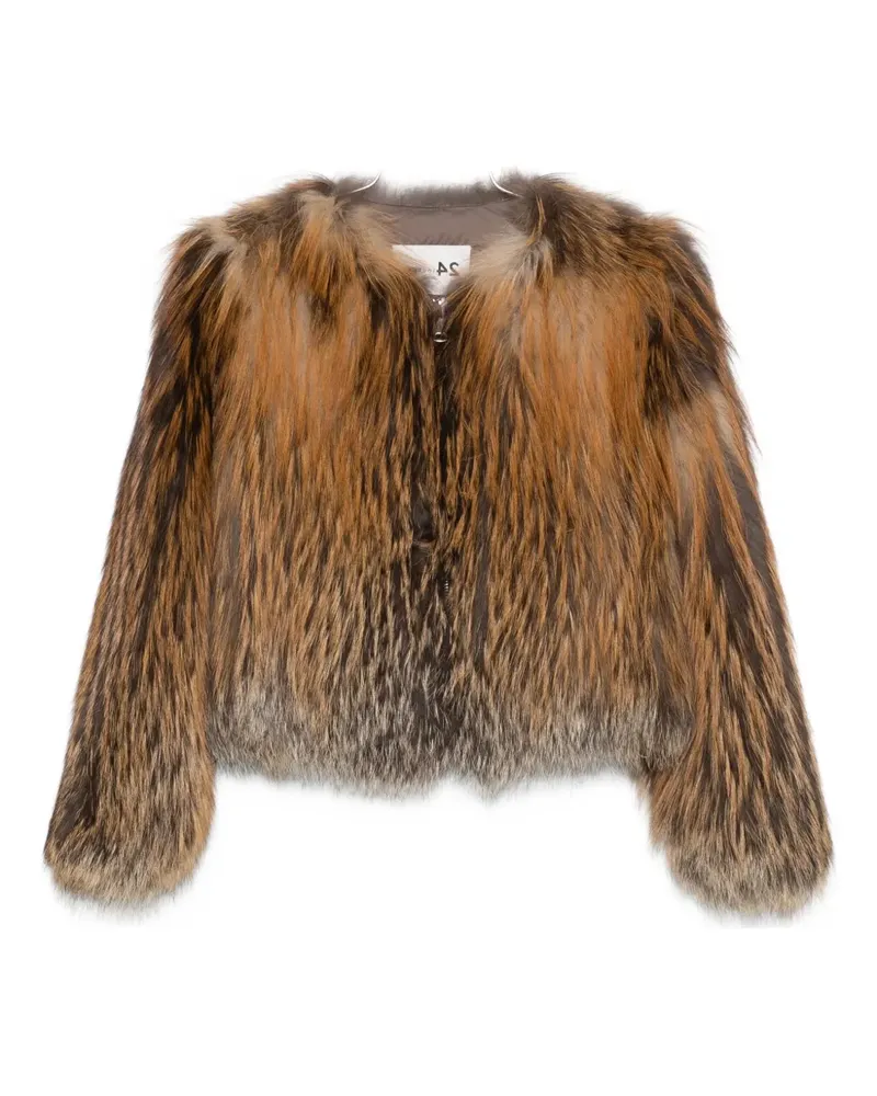 Manzoni 24 Jacke aus Pelz mit rundem Ausschnitt - Braun Braun