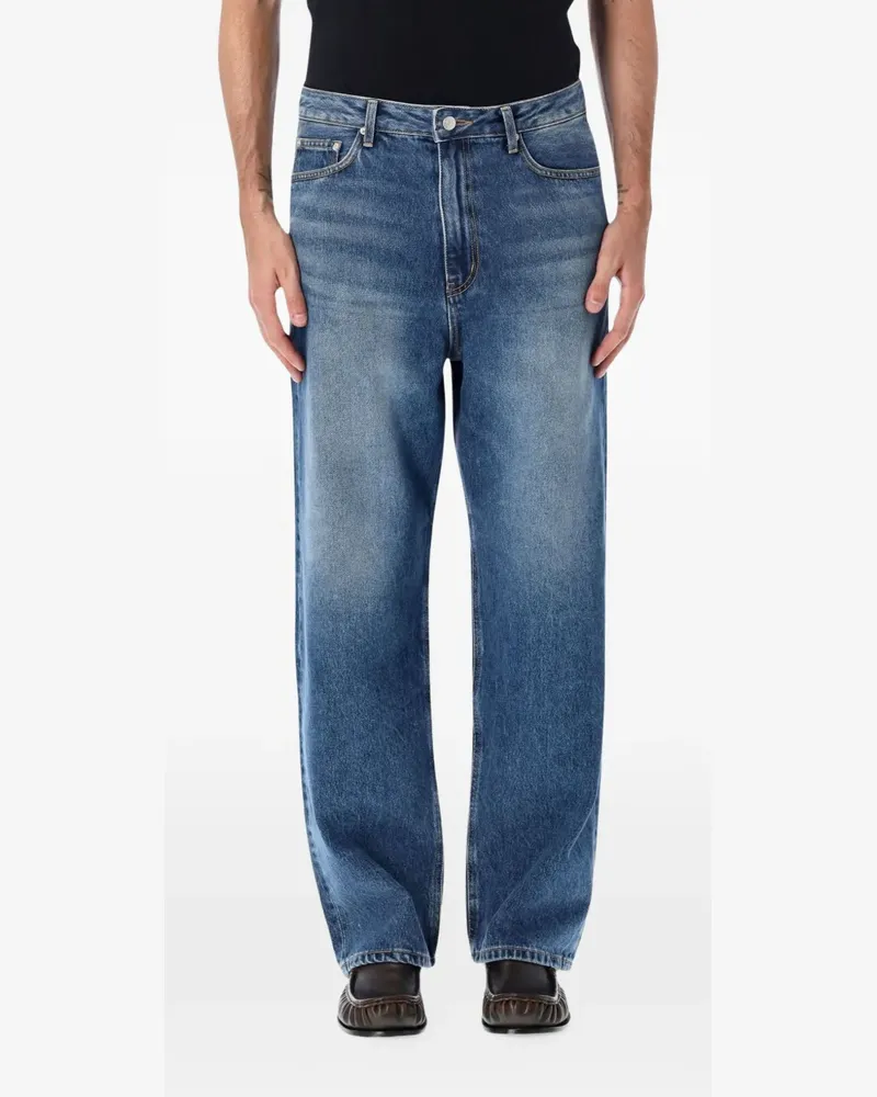 Dunst Ausgeblichene Straight-Leg-Jeans - Blau Blau