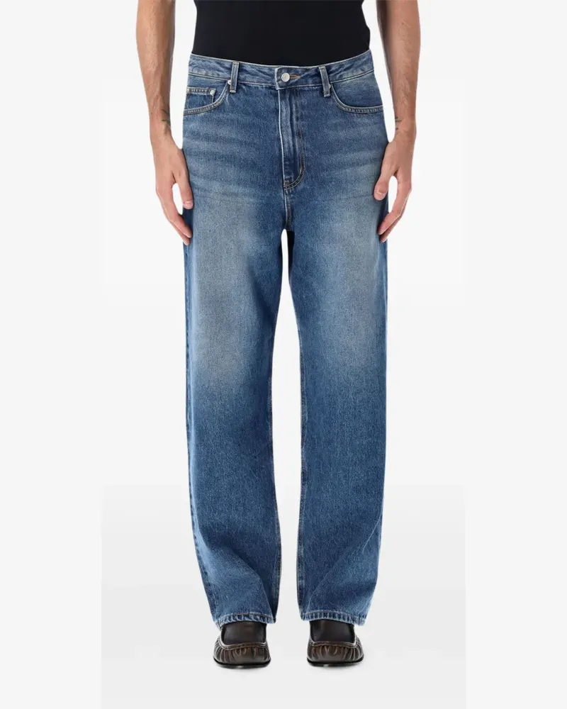 Dunst Ausgeblichene Straight-Leg-Jeans - Blau Blau