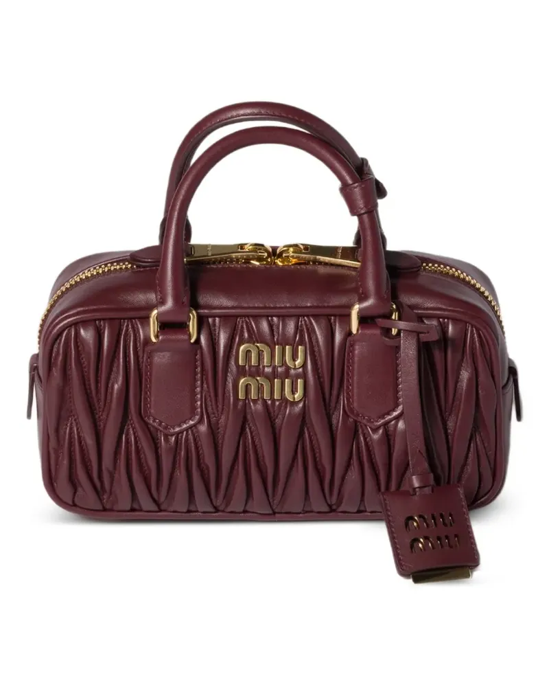 Miu Miu Arcadie matelassé leather tote bag - Rot Rot