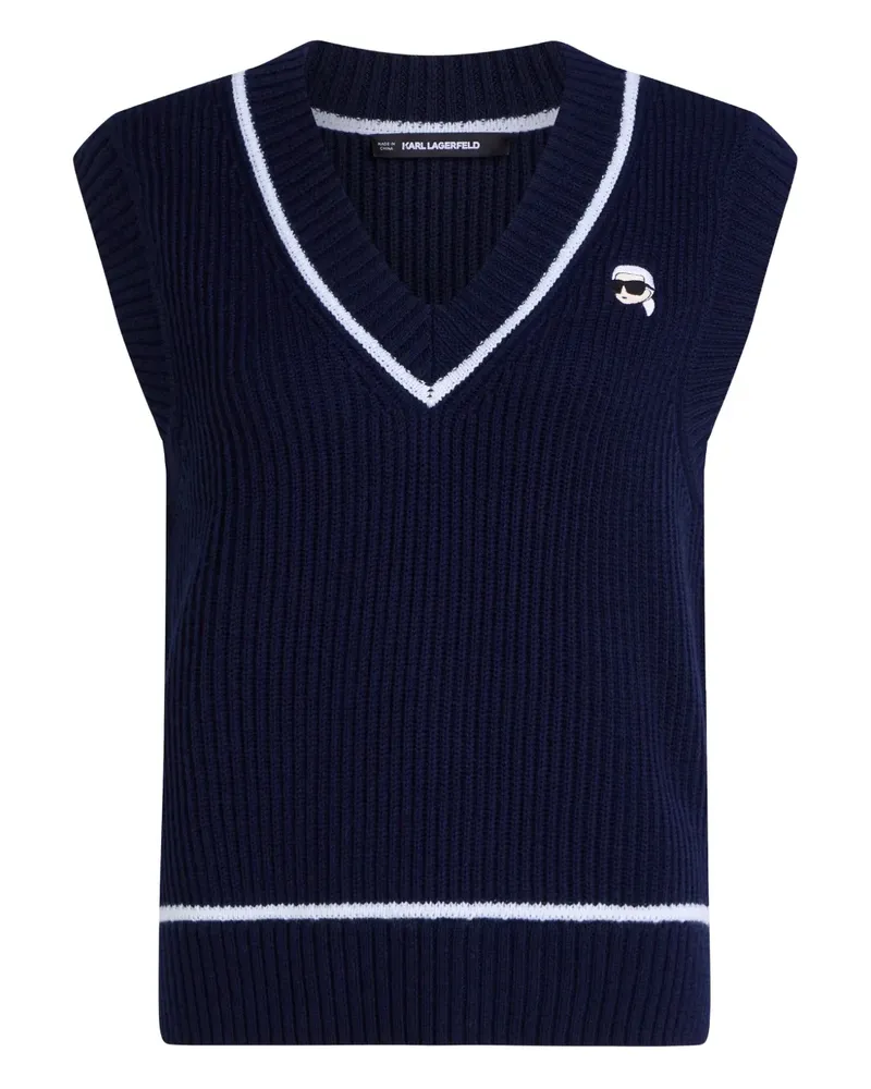 Karl Lagerfeld Pullunder mit Ikon-Patch - Blau Blau