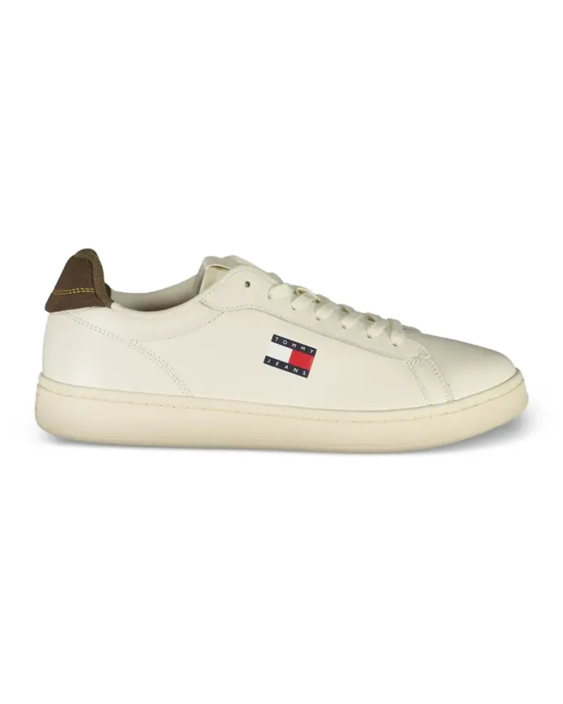 Tommy Hilfiger logo-patch leather sneakers - Nude Nude