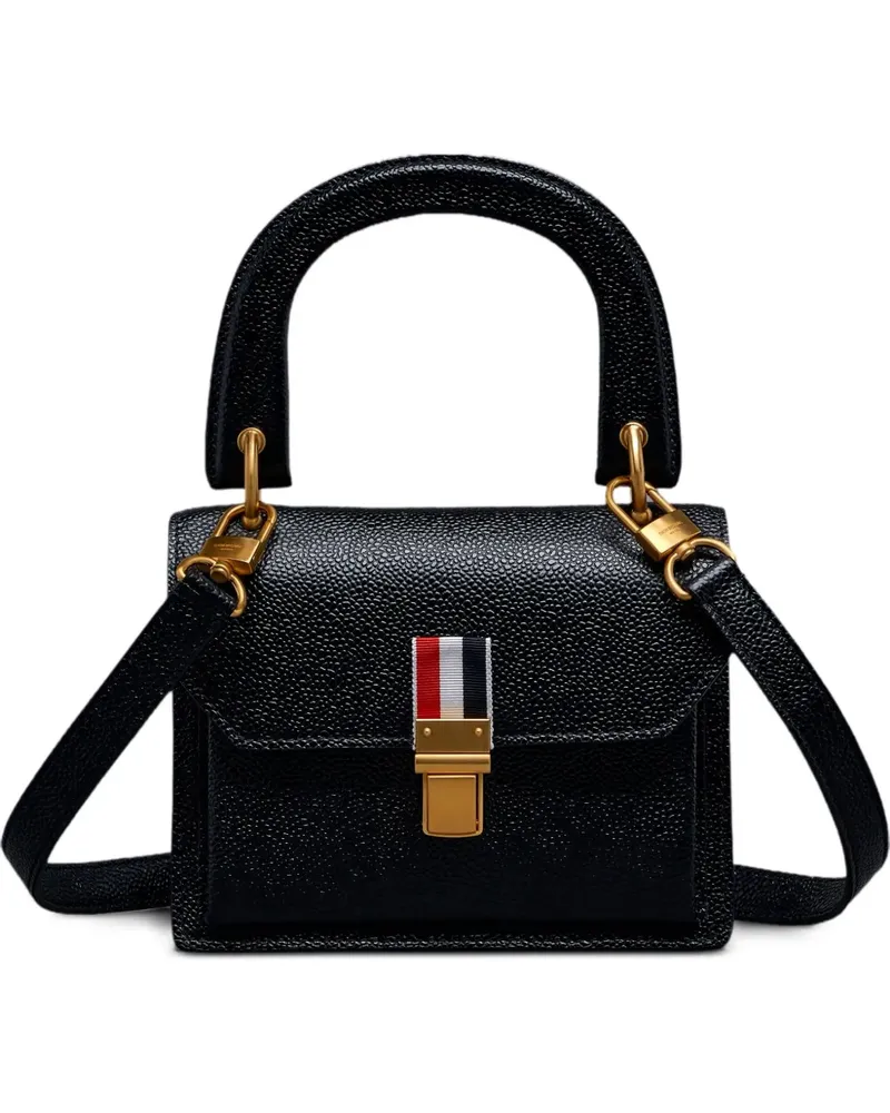 Thom Browne Tote Bag aus gekörntem Leder - Schwarz Schwarz