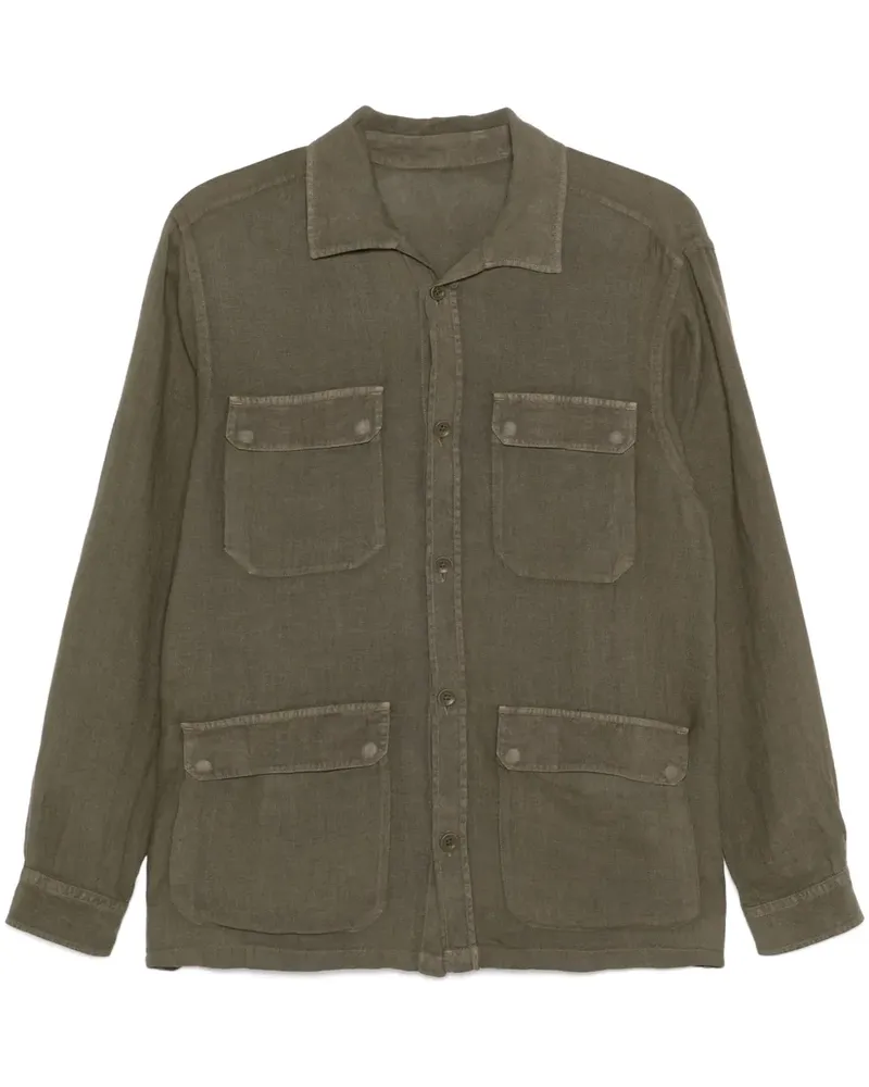 Herno Hemdjacke aus Leinen - Grün Grün