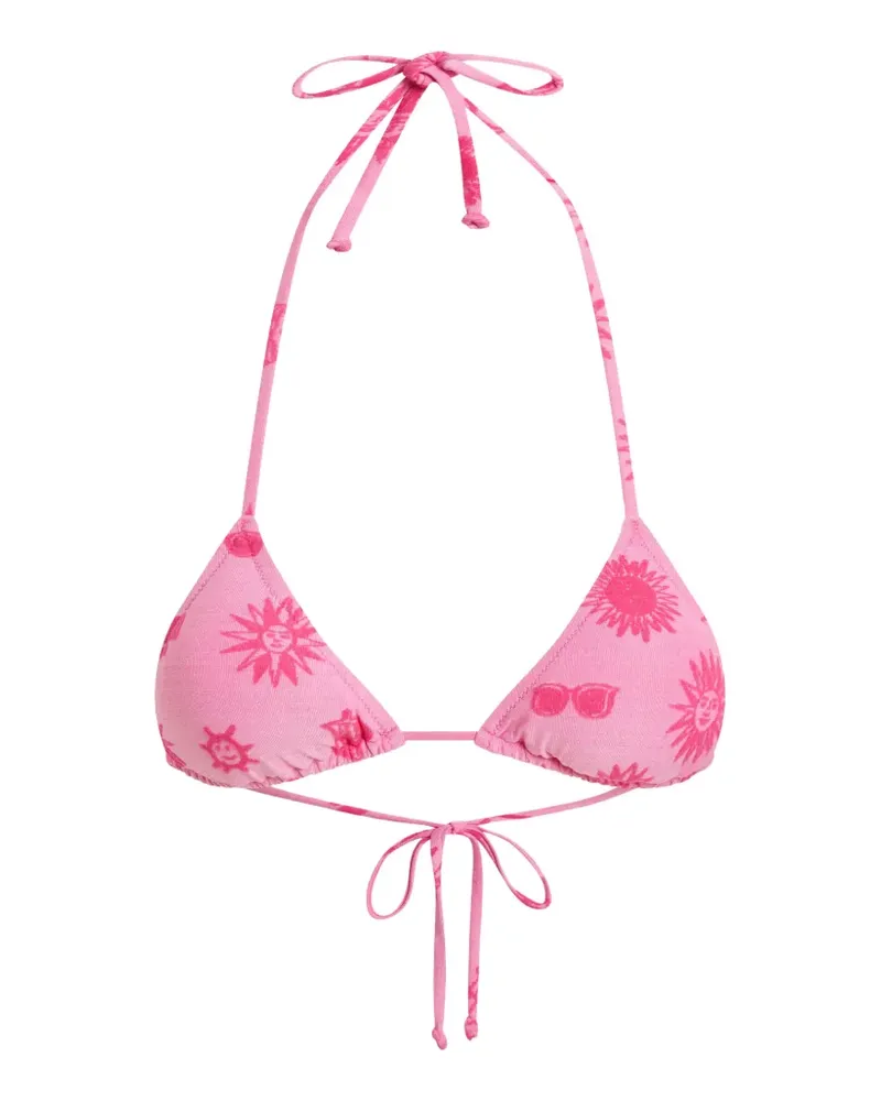 Moschino sun-print triangle bikini - Rosa Rosa
