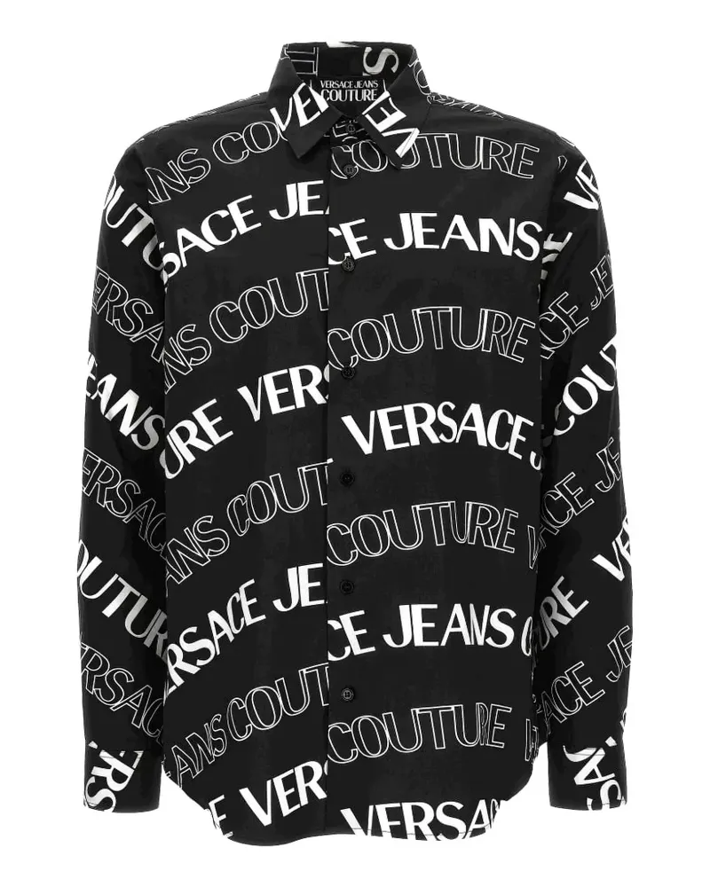 Versace Jeans Hemd mit Logo-Print - Schwarz Schwarz