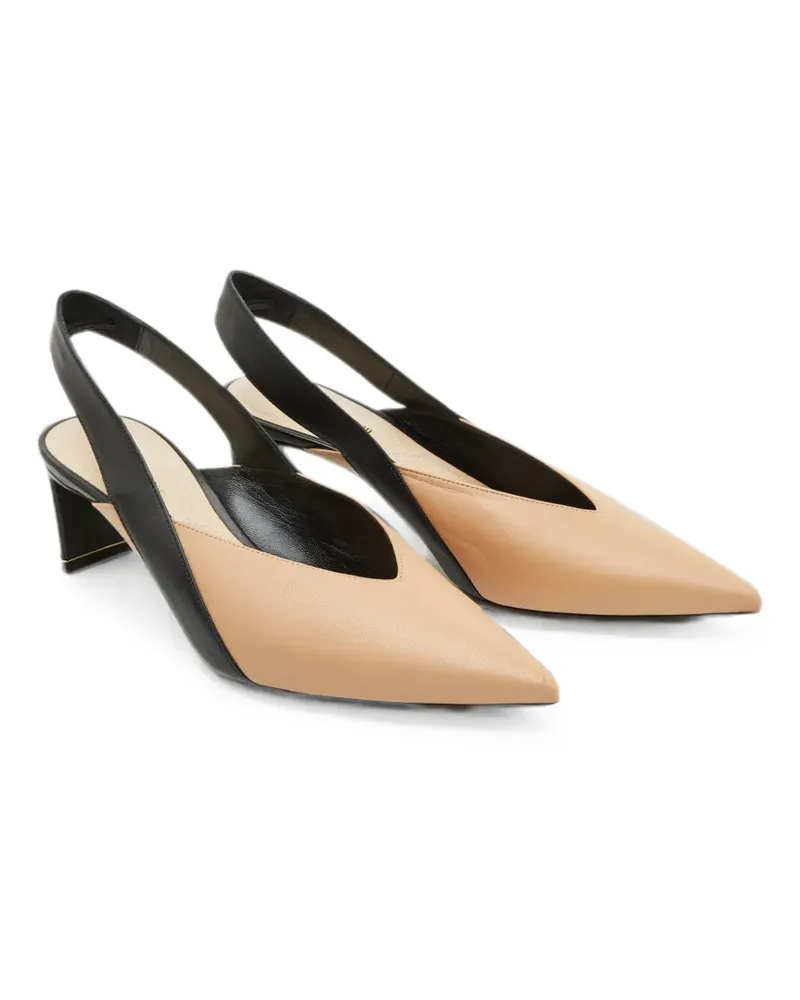 Nicholas Kirkwood pointed toe slingback pumps - Nude Nude