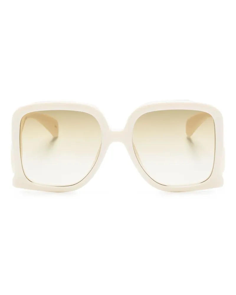 Gucci Sonnenbrille mit eckigem Gestell - Weiß Weiß