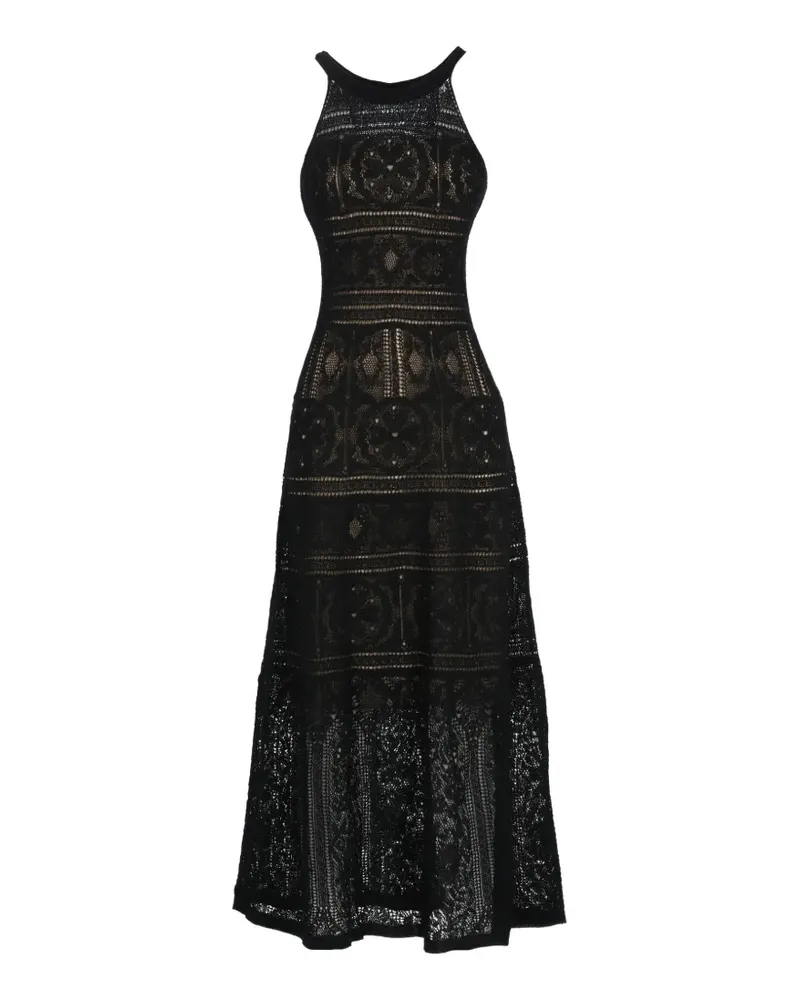D.EXTERIOR pointelle-knit sleeveless dress - Schwarz Schwarz