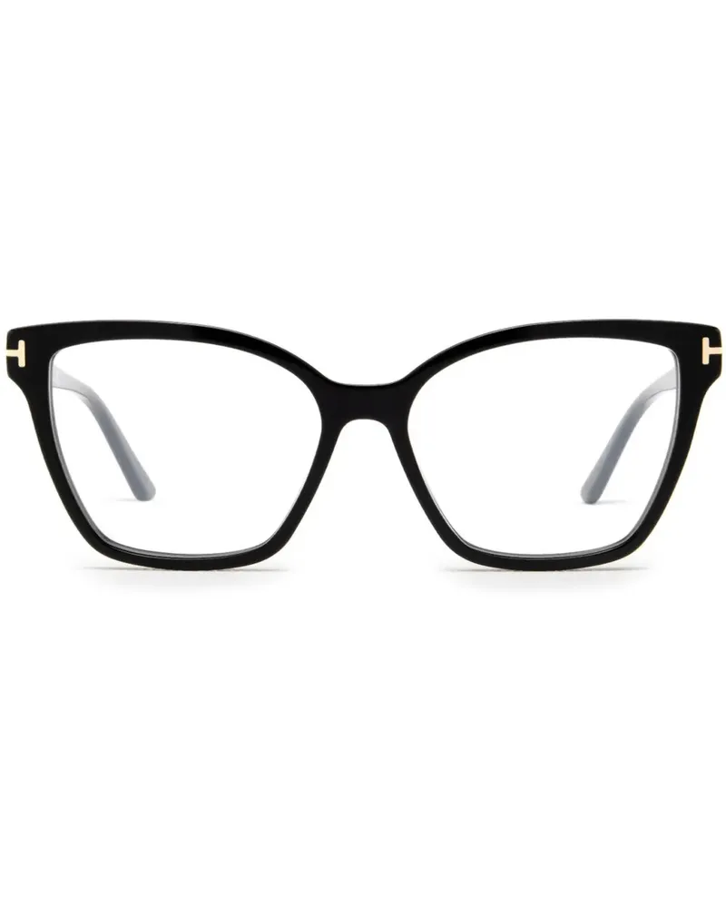 Tom Ford Sonnenbrille mit Oversized-Gestell - Schwarz Schwarz