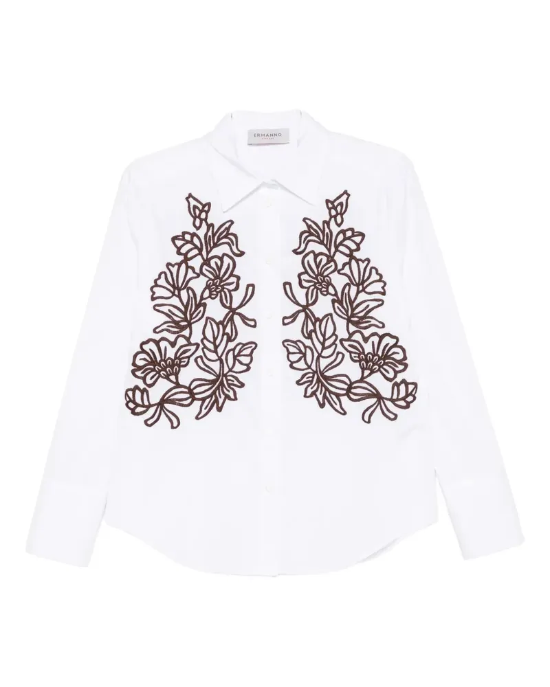 Ermanno Scervino floral-embroidered shirt - Weiß Weiß