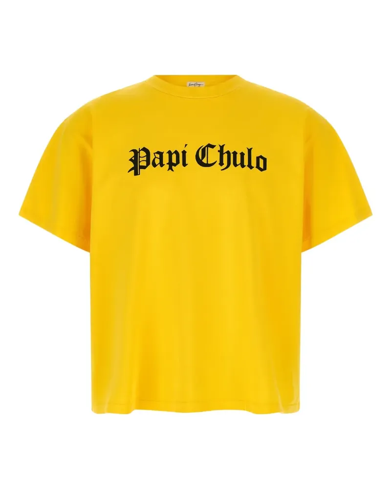 Second/Layer Papi Chulo T-Shirt mit Slogan - Gelb Gelb