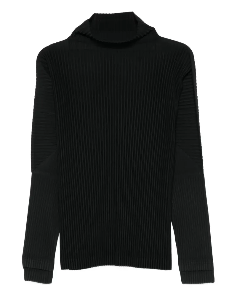 Issey Miyake roll-neck ribbed top - Schwarz Schwarz