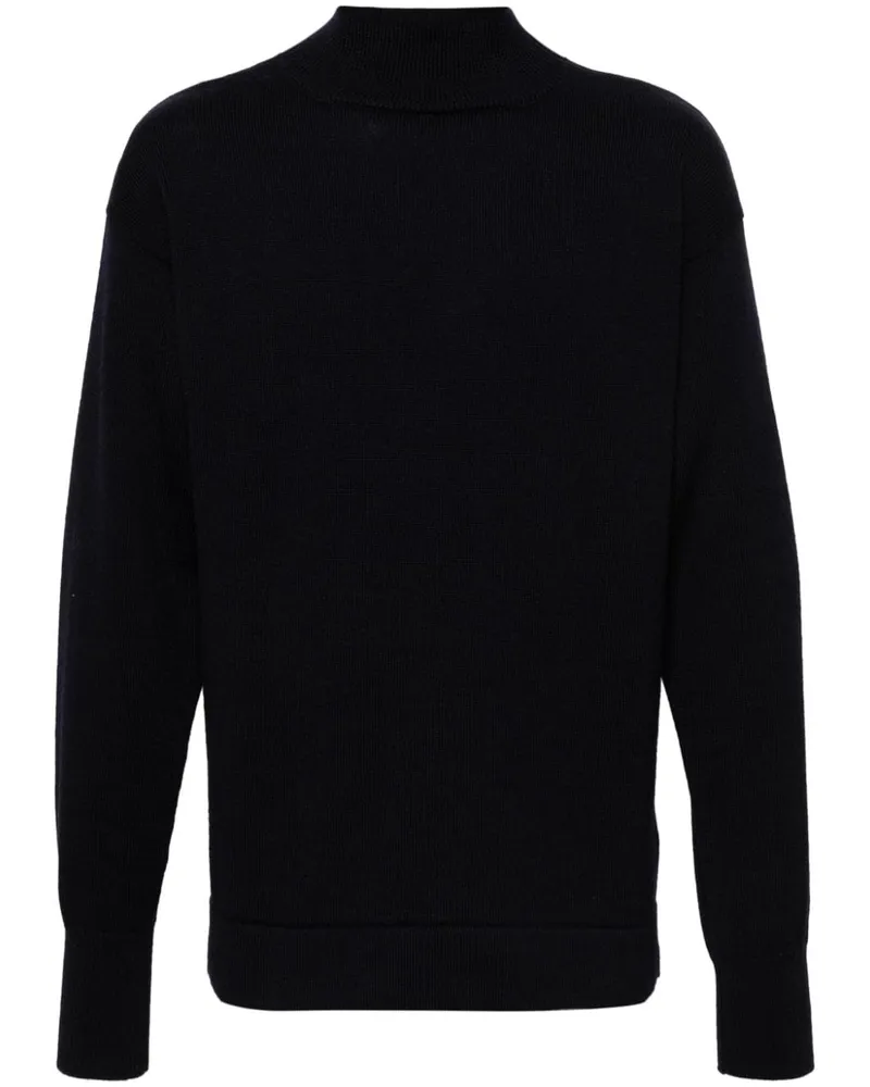 Maison Margiela Stehkragen-Pullover aus Schurwolle - Blau Blau