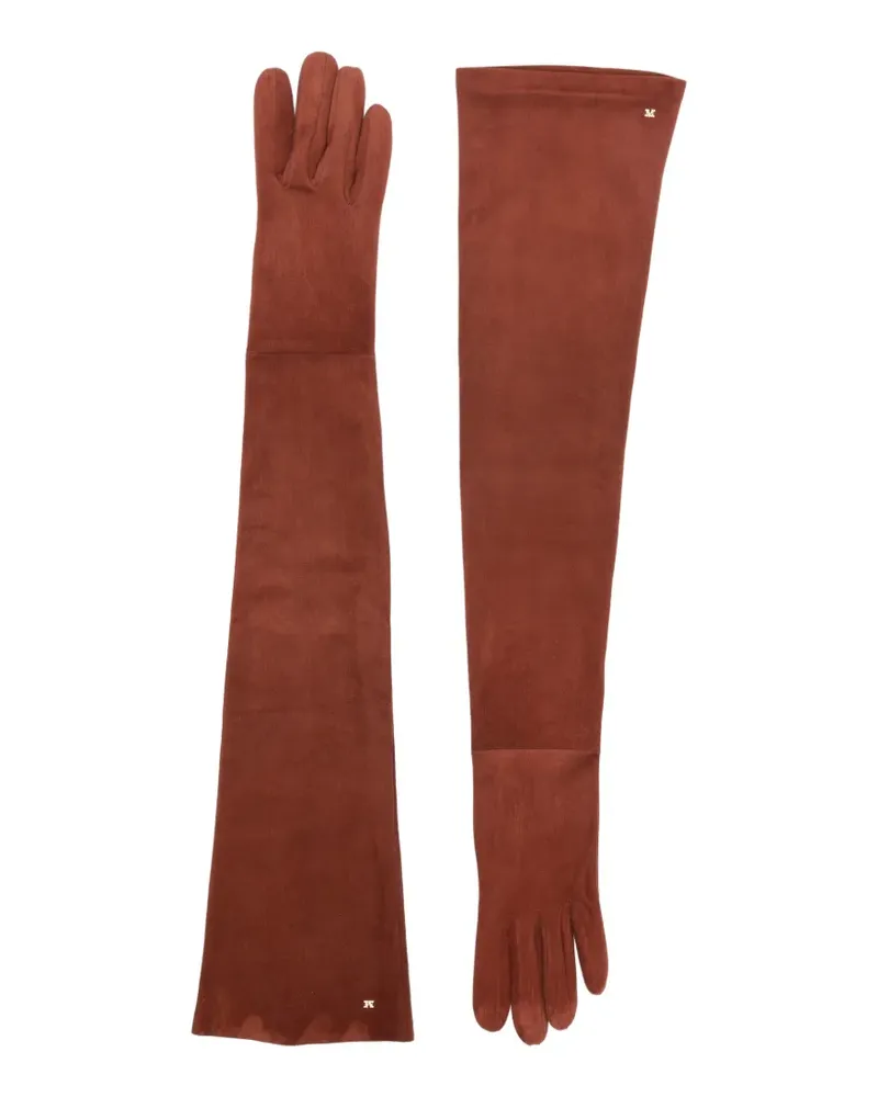 Max Mara long suede gloves - terra cotta - Braun Braun