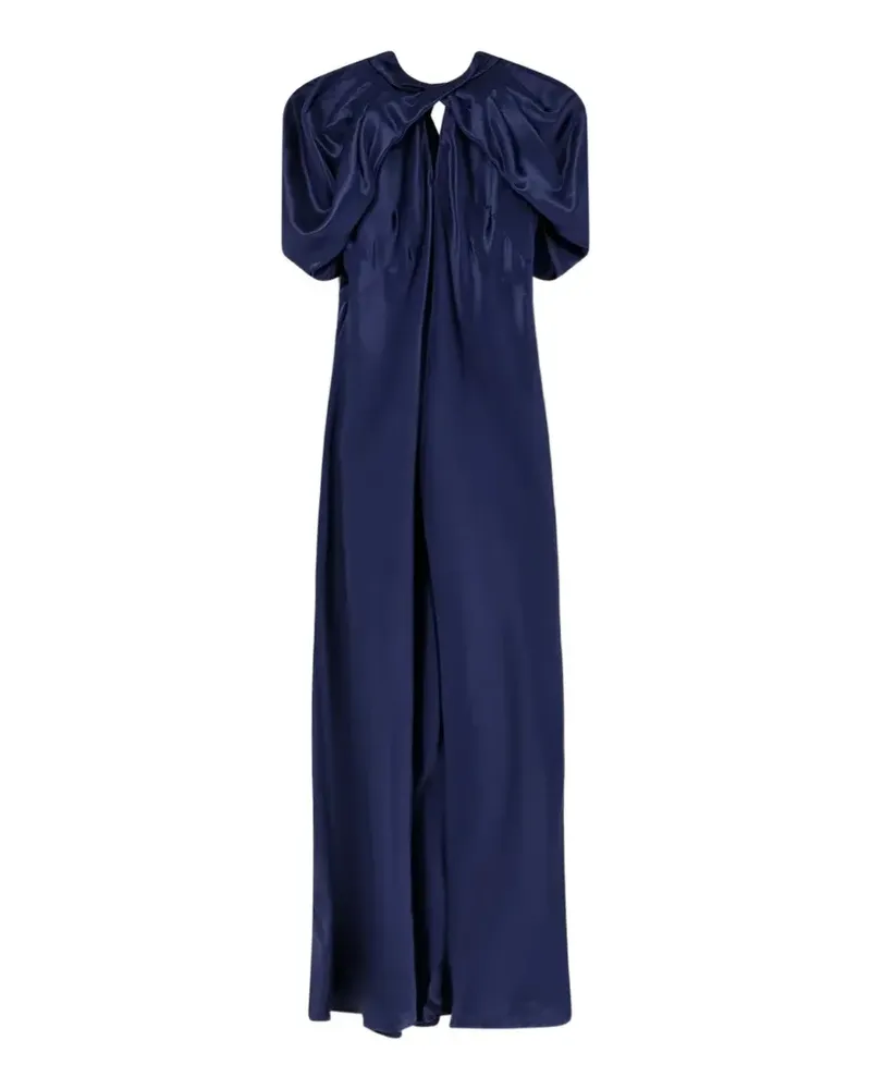 Alberta Ferretti draped back-tie maxi dress - Blau Blau