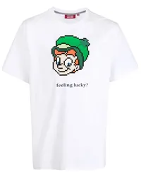 Mostly Heard Rarely Seen T-Shirt mit Feeling Lucky-Print Weiß