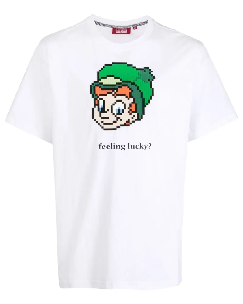 Mostly Heard Rarely Seen T-Shirt mit Feeling Lucky-Print - Weiß Weiß