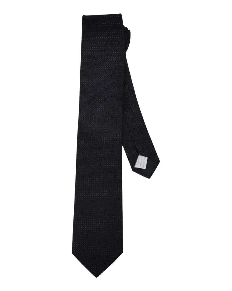 Tagliatore Seidenkrawatte mit Mikro-Muster - Schwarz Schwarz