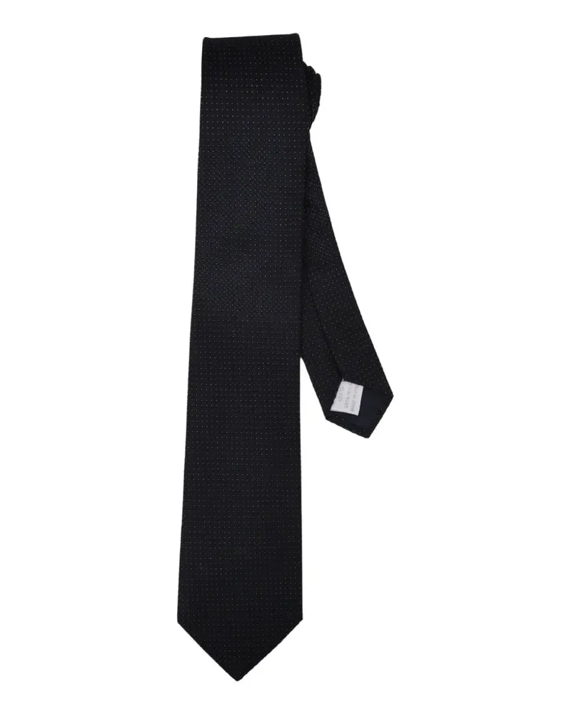 Tagliatore Seidenkrawatte mit Mikro-Muster - Schwarz Schwarz