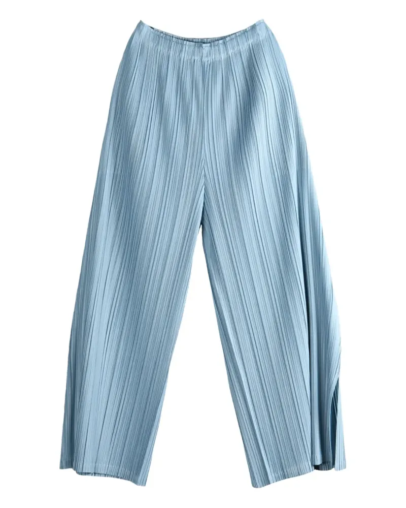 Issey Miyake Wide-Leg-Hose mit Bundfalten - Blau Blau