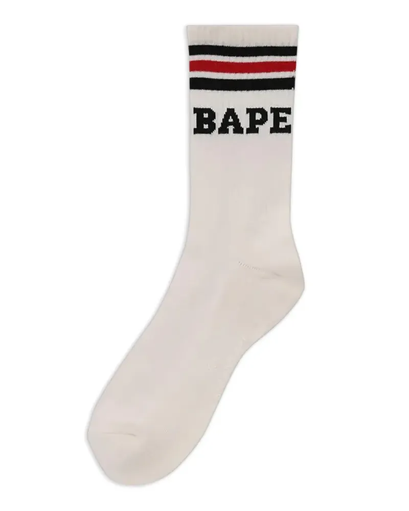 BAPE Socken mit Streifen - Weiß Weiß